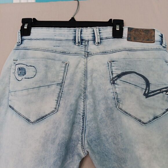 Spykar Jeans Mens 34x32 Blue Light Wash Low Rise Ultra Slim Thigh Narrow Stretch - Picture 5 of 7